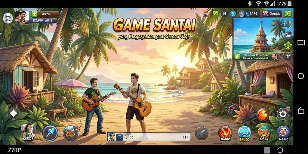 Screenshot menunjukkan karakter lucu dalam permainan Casual yang seru.