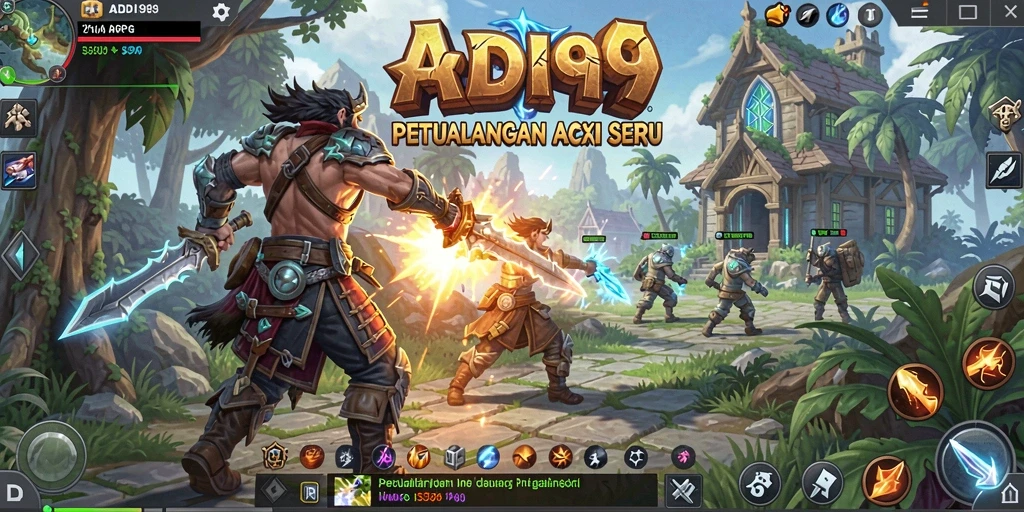 Screenshot ADI99 menampilkan aksi seru dalam pertarungan ARPG.
