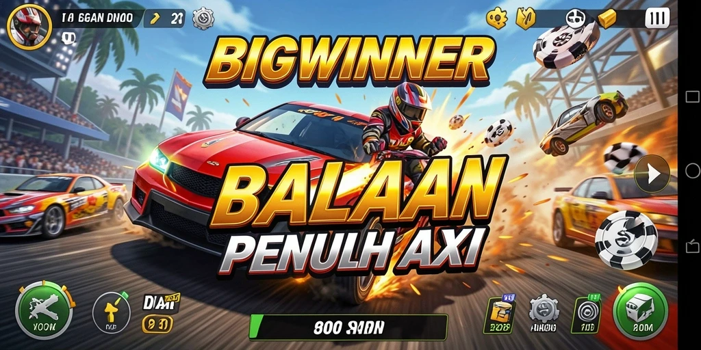 Tampilan gameplay balapan seru di BIGWINNER yang memukau.