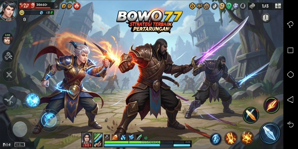 Tampilan gameplay menarik dari BOWO77 dalam pertempuran strategi.