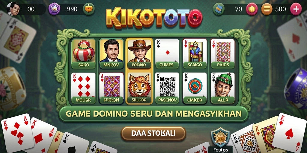 Tampilan gameplay seru KIKOTOTO dengan pemain bersaing di papan Domino.